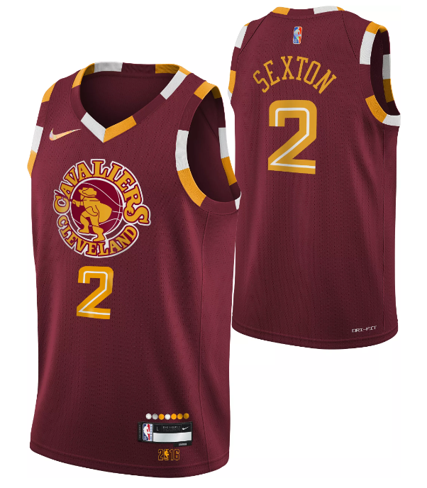 Men's Cleveland Cavaliers #2 Collin Sexton Red 2021/2022 75th Anniversary City Edition Swingman Stitched Jersey